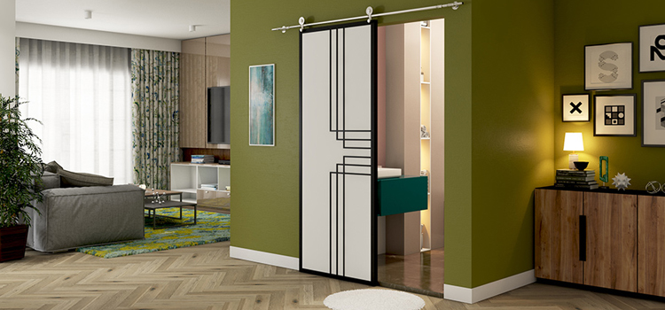 sliding bathroom door installation in Napa